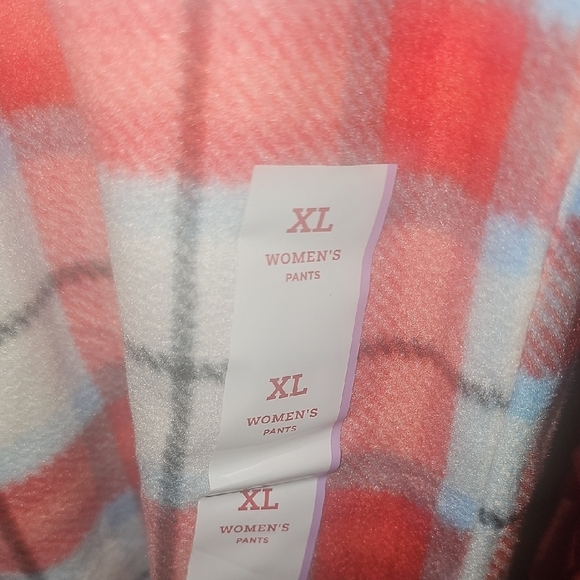 Wondershop NWT Women's Red and White Plaid Soft Fleece Pajama Pants Size Xlarge - Picture 3 of 8